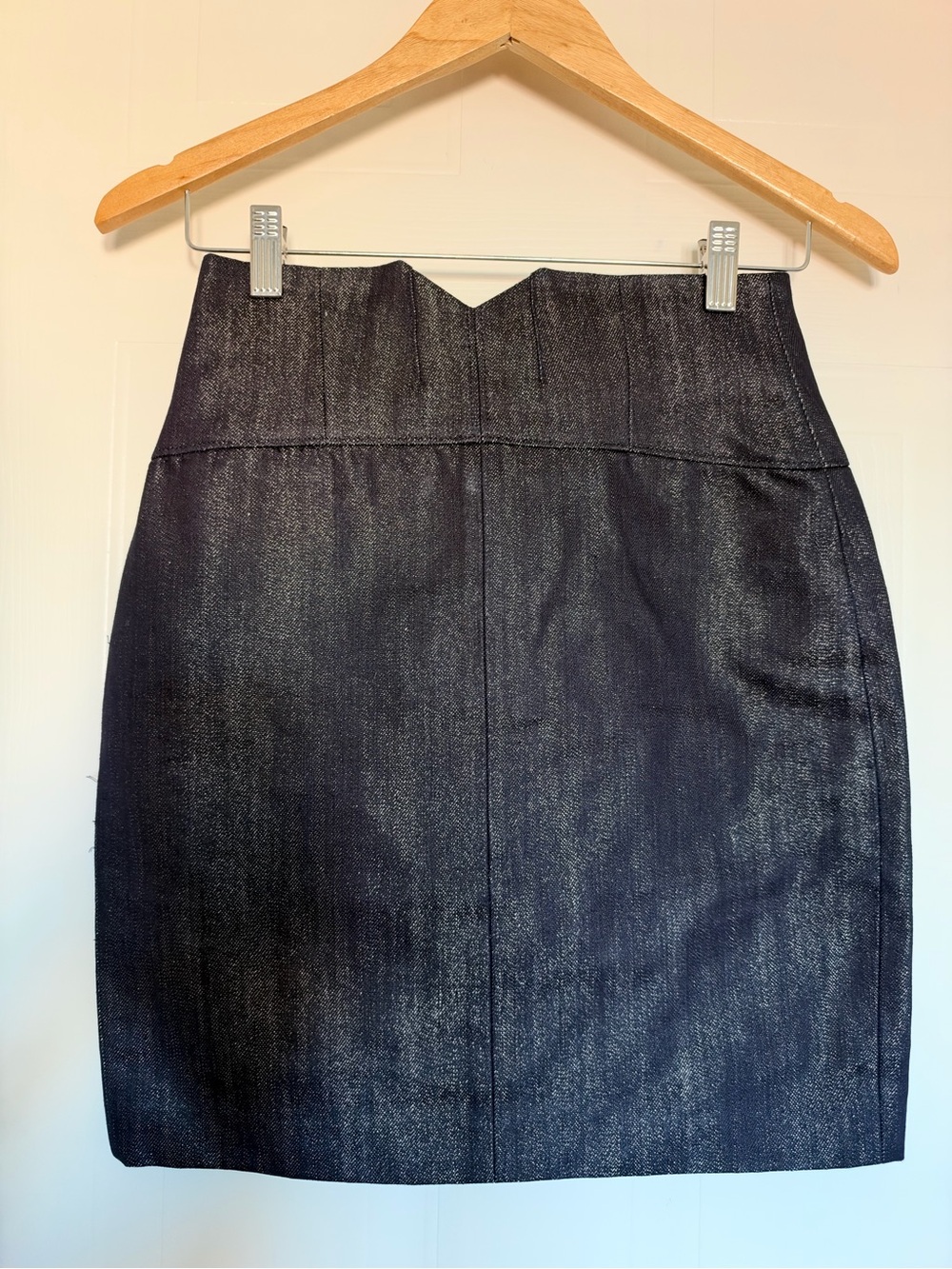 Talula Metallic Black High-Rise Pencil Skirt